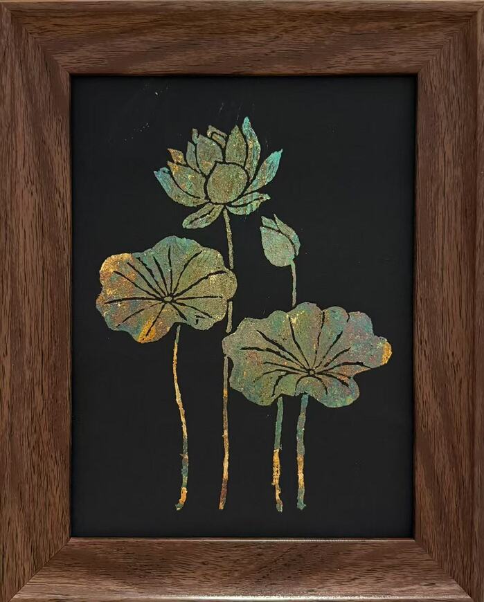 烧箔画《荷韵》